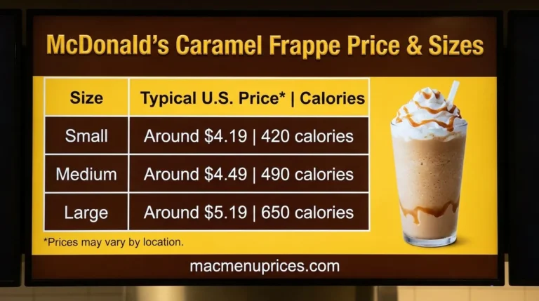 McDonald’s Caramel Frappe Price: Sizes, Calories & Nutrition 4 McDonald’s Caramel Frappe Price: Sizes, Calories & Nutrition
