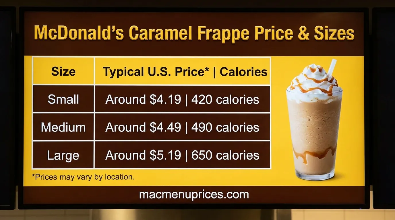 McDonald’s Caramel Frappe Price: Sizes, Calories & Nutrition