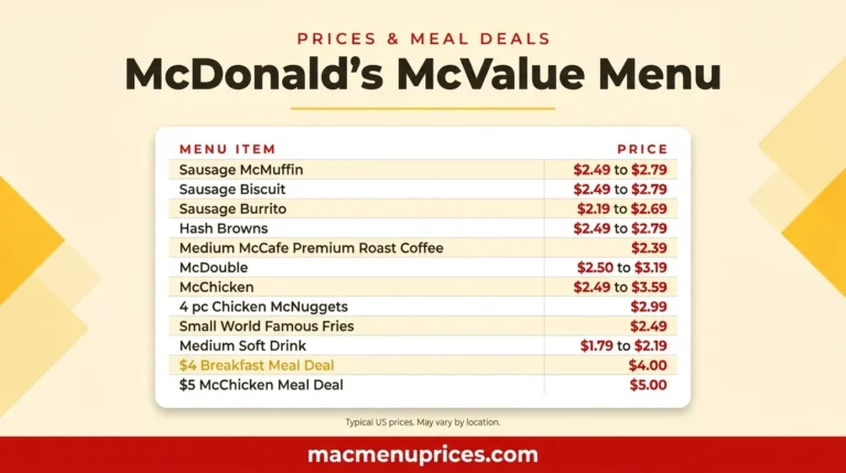 mcdonalds mcvalue menu