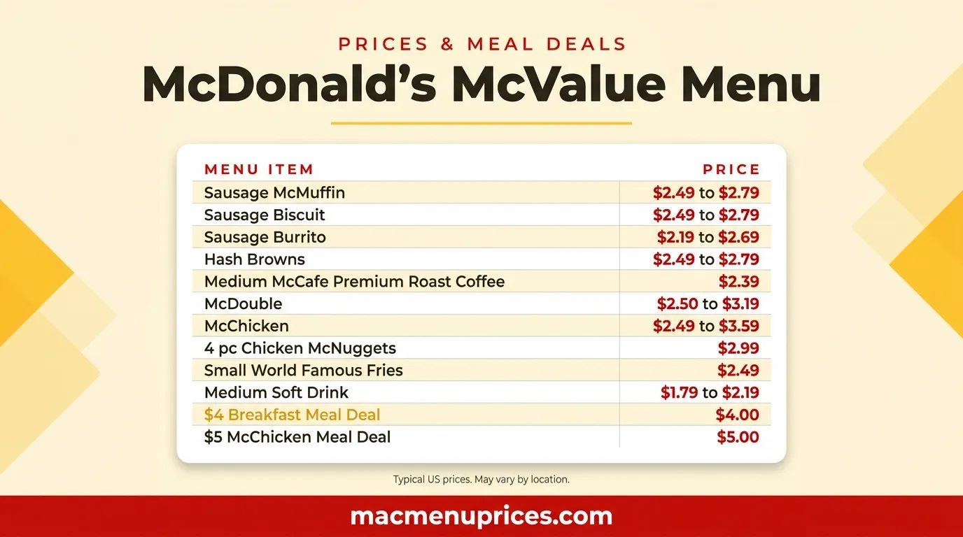 mcdonalds mcvalue menu